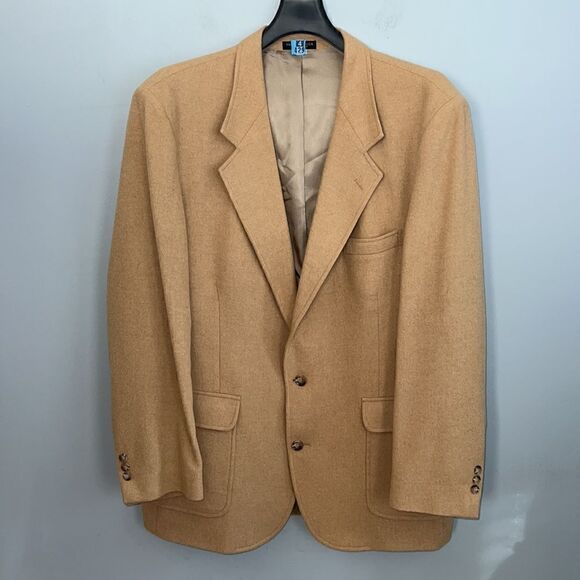 Orvis Men’s 46 L Camelhair Sports Coat blazer tan Camel hair Vintage Made in USA - Picture 16 of 16